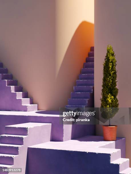 colorful stairs - cypress tree illustration stock pictures, royalty-free photos & images