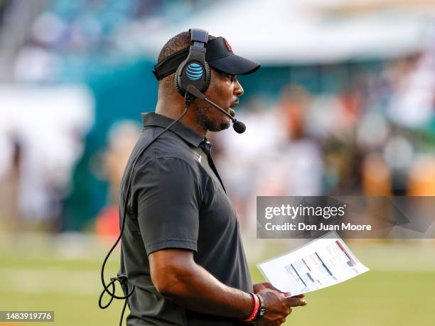 Head Coach Willie Simmons of the Florida A&M Rattlers on the sidelines during the game against the Jackson State Tigers during the Orange Blossom...