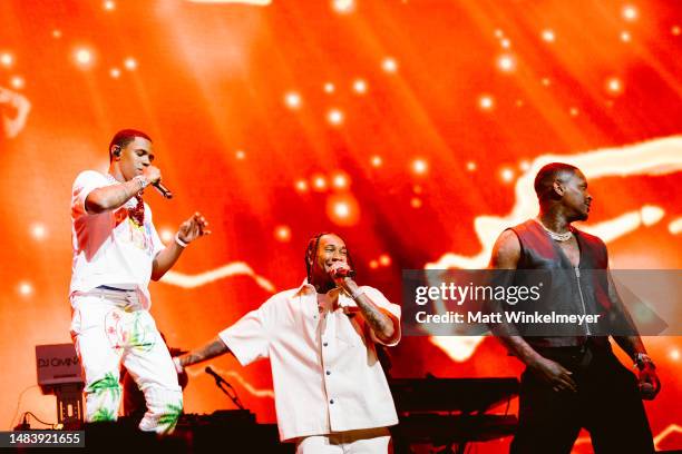Boogie wit da Hoodie, Tyga, and YG perform at the Sahara tent during the 2023 Coachella Valley Music and Arts Festival on April 16, 2023 in Indio,...