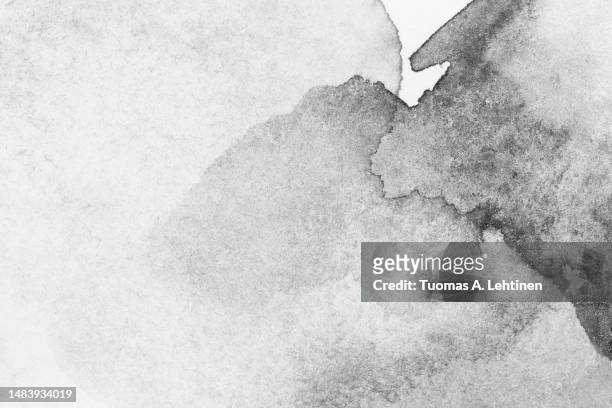 macro close-up of hand painted gray watercolor background with watercolour stains. - gray watercolor background stock pictures, royalty-free photos & images