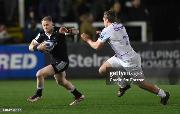 Falcons player Alex Tait in action on his final appearance for the Falcons nduring the Gallagher Premiership Rugby match between Newcastle Falcons...