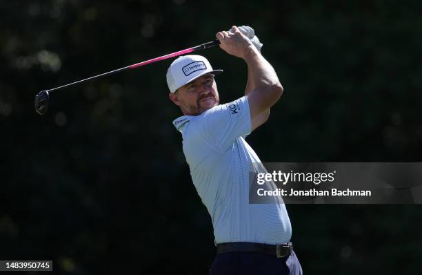 Jimmy Walker of the United States plays his shot from the fifth tee during the second round of the Zurich Classic of New Orleans at TPC Louisiana on...