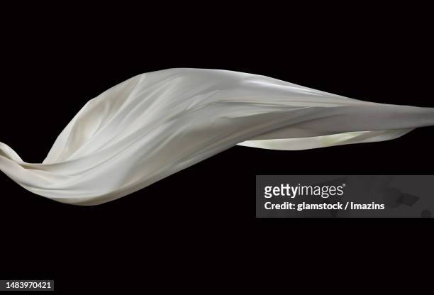 cloth source, silk, fly, flutter, white, still life, no people, path - swaying stock pictures, royalty-free photos & images