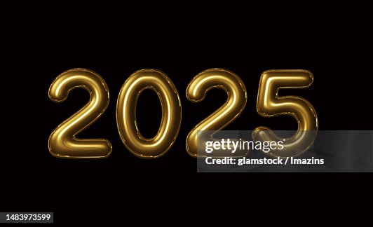 Letters Letters Numbers Year 2025 Gold Letters 3d Threedimensional