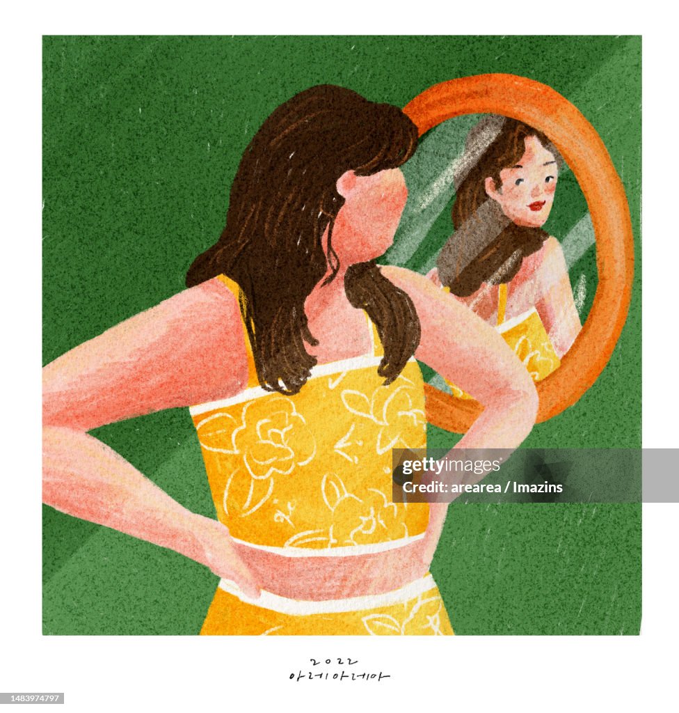 Mirror, diet, everyday, woman