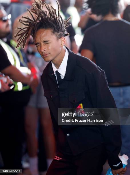 Jaden Smith performs with ¿Téo? at the Mojave Tent during the 2023 Coachella Valley Music and Arts Festival on April 21, 2023 in Indio, California.