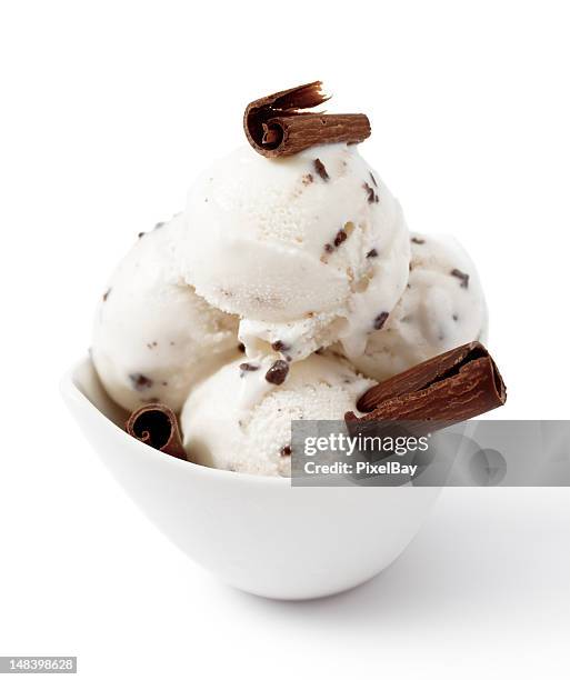 ice cream - stracciatella - ice cream scoop stock pictures, royalty-free photos & images