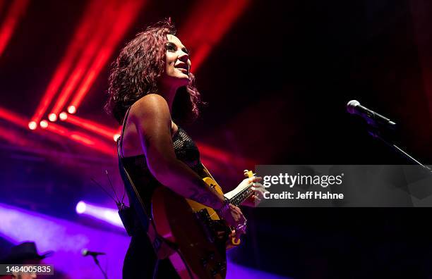 Amanda Shires performs during Tuck Fest at the U.S. National Whitewater Center on April 21, 2023 in Charlotte, North Carolina.