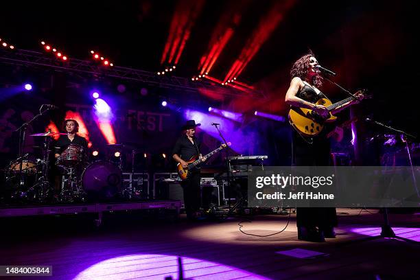 Amanda Shires performs during Tuck Fest at the U.S. National Whitewater Center on April 21, 2023 in Charlotte, North Carolina.