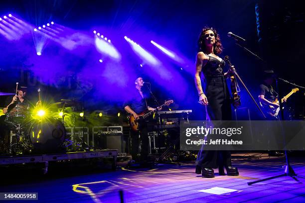 Amanda Shires performs during Tuck Fest at the U.S. National Whitewater Center on April 21, 2023 in Charlotte, North Carolina.