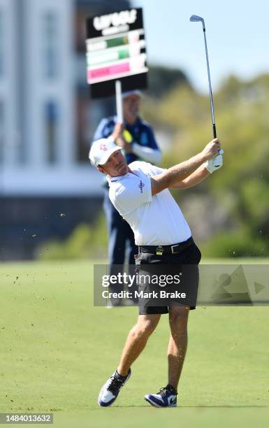 Talor Gooch of the RangeGoats hits off the fairway during day two of Liv Golf Adelaide at The Grange Golf Course on April 22, 2023 in Adelaide,...