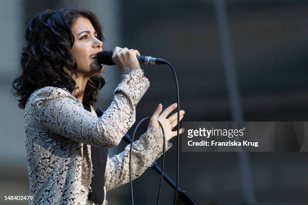 Katie Melua performs during the Thurn & Taxis Castle Festival on July 15, 2012 in Regensburg, Germany..