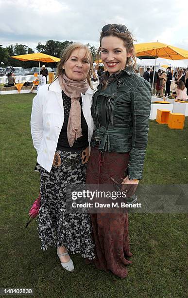 Perdita Weeks and mother attend the Veuve Clicquot Gold Cup Final at Cowdray Park Polo Club on July 15, 2012 in Midhurst, England.