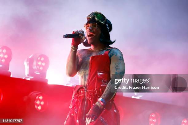 Anderson .Paak performs with Kaytranada at the Outdoor Theatre during the 2023 Coachella Valley Music and Arts Festival on April 21, 2023 in Indio,...