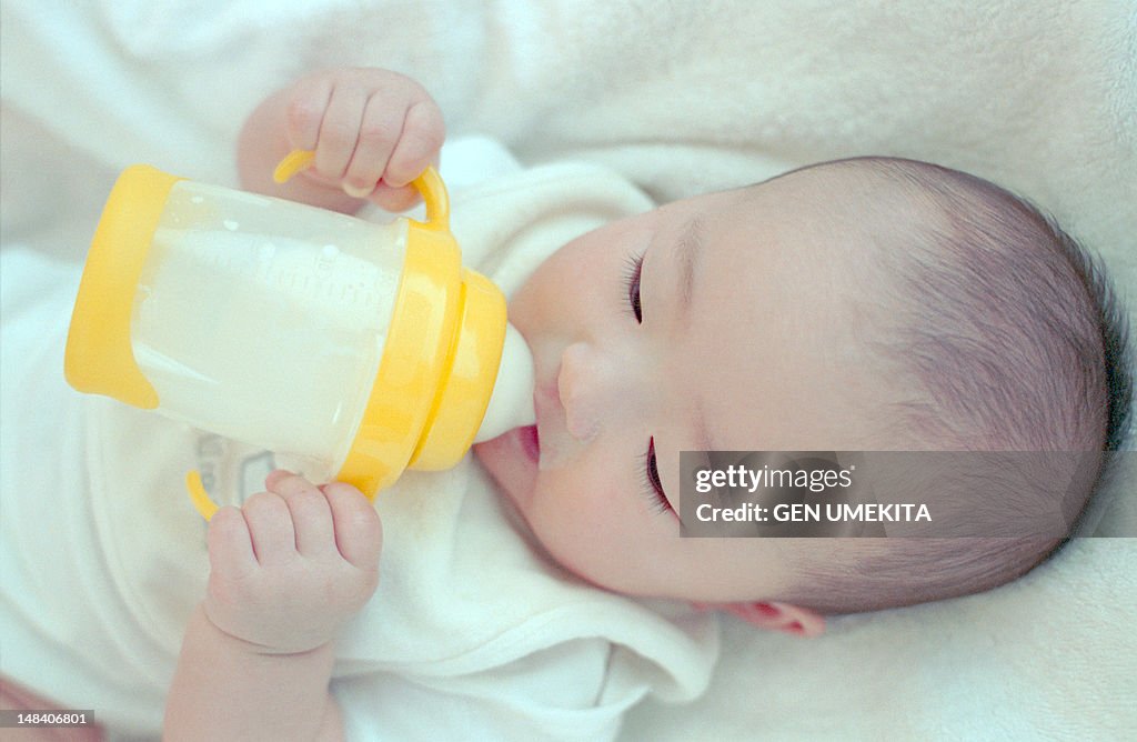 Baby who drinks milk