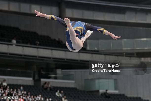 Sara Yamaguchi competes in the balance beam of the Women's Final during the 77th All Japan Artistic Gymnastics Individual All-Around Championships at...