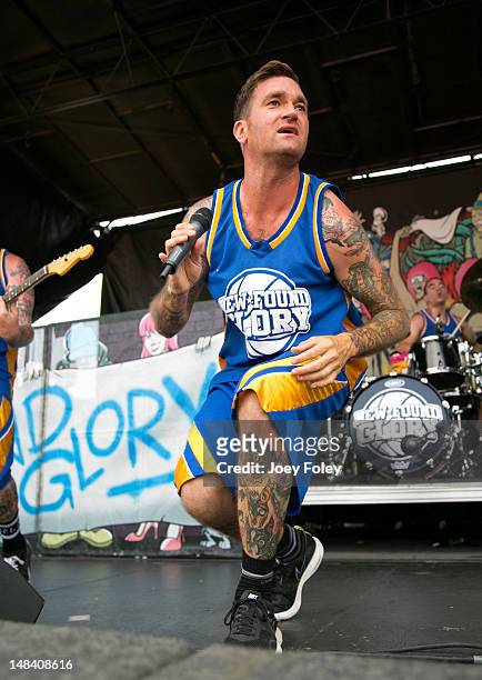 Jordan Pundik of New Found Glory performs onstage during the 2012 Vans Warped Tour at Klipsch Music Center on July 10, 2012 in Noblesville, Indiana.