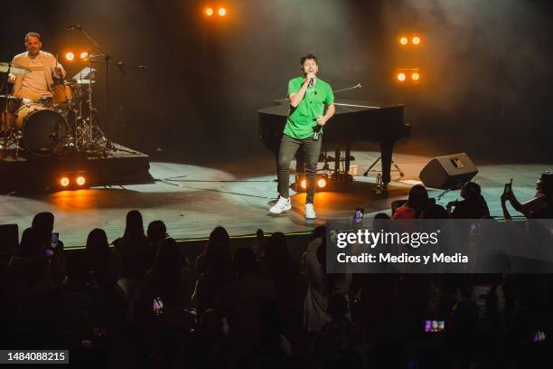 Spanish singer Pablo López performs during a concert at Babiliona Show Center on April 21, 2023 in Mexico City, Mexico.