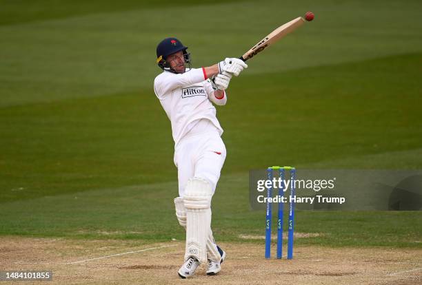 Dane Vilas of Lancashire plays a shot during Day Three of the LV= Insurance County Championship Division 1 match between Somerset and Lancashire at...