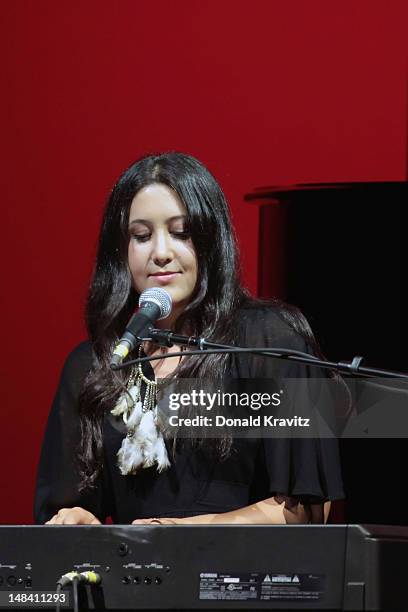 Vanessa Carlton performs as an opening act for Stevie Nicks performs at Borgata Hotel Casino & Spa on July 15, 2012 in Atlantic City, New Jersey.