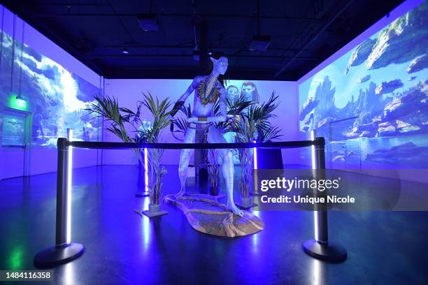 General view of atmosphere at the press preview for the opening of "The Art Of Avatar: The Way Of Water" Immersive Experience celebrating the film...