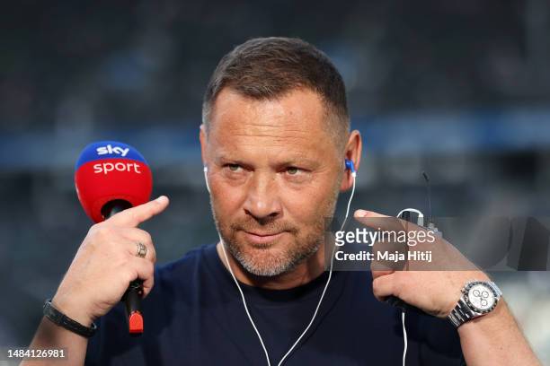 Pal Dardai, newly appointed Head Coach of Hertha Berlin, speaks to the media prior to the Bundesliga match between Hertha BSC and SV Werder Bremen at...