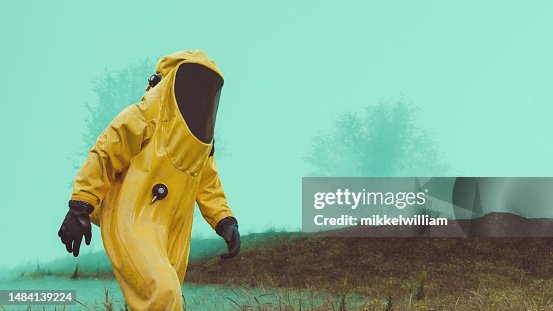 Engineer Walks into Dangerous Area with Threats like Radiation or Virus Engineer Walks into Dangerous Area with Threats like Radiation or Virus