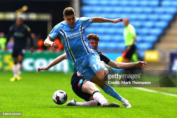 During the Sky Bet Championship between Coventry City and Reading at The Coventry Building Society Arena on April 22, 2023 in Coventry, England.
