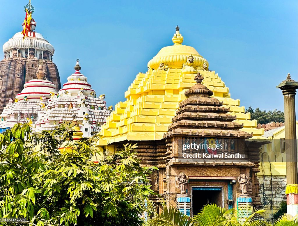 Puri Jagannath Temple from front with clear blue sky as backdrop