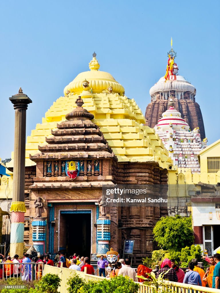 Puri Jagannath Temple from front with clear blue sky as backdrop