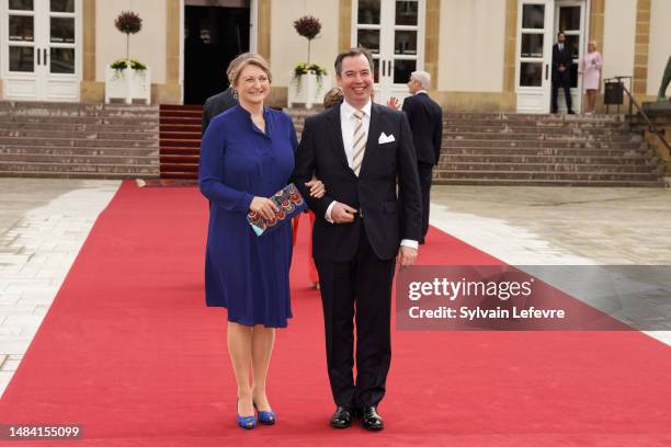Princess Stephanie of Luxembourg and Prince Guillaume of Luxembourg arrive for the Civil Wedding Of Her Royal Highness Alexandra of Luxembourg &...