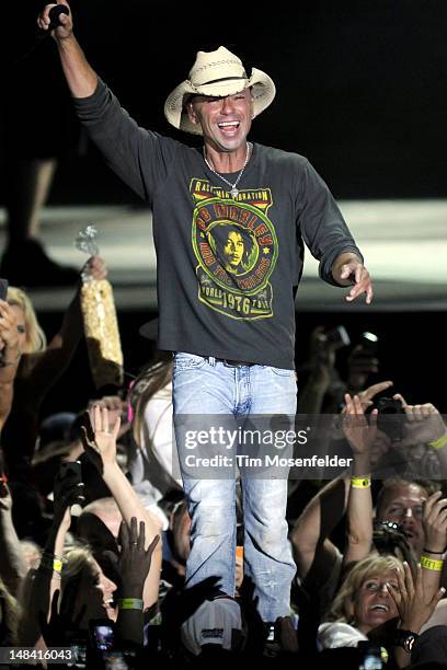 Kenny Chesney performs as part of the Brothers of the Sun Tour at O.co Coliseum on July 15, 2012 in Oakland, California.