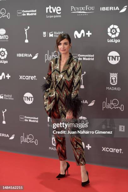 Paz Vega attends the Platino Awards for Ibero-American Cinema 2023 at Palacio Municipal de Congresos-IFEMA Madrid on April 22, 2023 in Madrid, Spain.