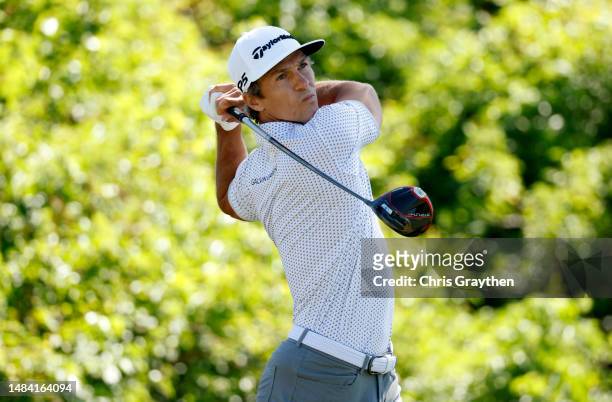 Thorbjorn Olesen of Denmark plays his shot from the second tee during the third round of the Zurich Classic of New Orleans at TPC Louisiana on April...