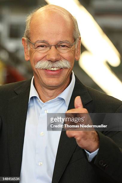 Daimler AG CEO Dieter Zetsche visits the main production hall for the new A-Class Mercedes-Benz passenger car at the Mercedes-Benz factory on July...
