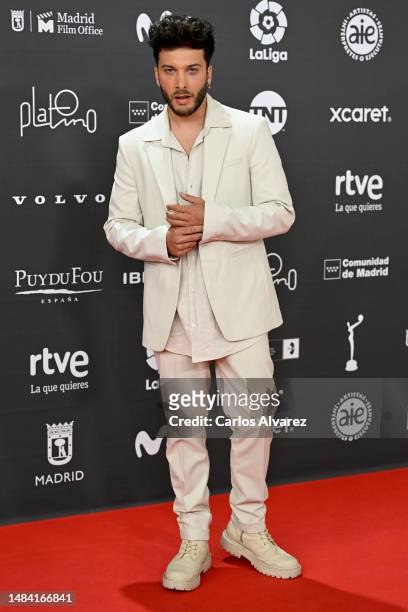 Singer Blas Canto attends the Platino Awards for Ibero-American Cinema 2023 at Palacio Municipal de Congresos-IFEMA Madrid on April 22, 2023 in...