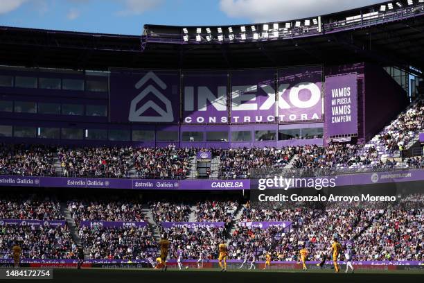 General view inside the stadium during the LaLiga Santander match between Real Valladolid CF and Girona FC at Estadio Municipal Jose Zorrilla on...