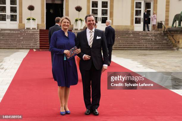 Princess Stephanie of Luxembourg and Prince Guillaume of Luxembourg attends the Civil Wedding Of Her Royal Highness Alexandra of Luxembourg & Nicolas...