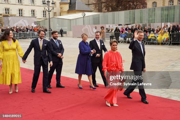 Princess Claire of Luxembourg, Prince Felix of Luxembourg and Prince Sebastien of Luxembourg, Princess Stephanie of Luxembourg and Prince Guillaume...