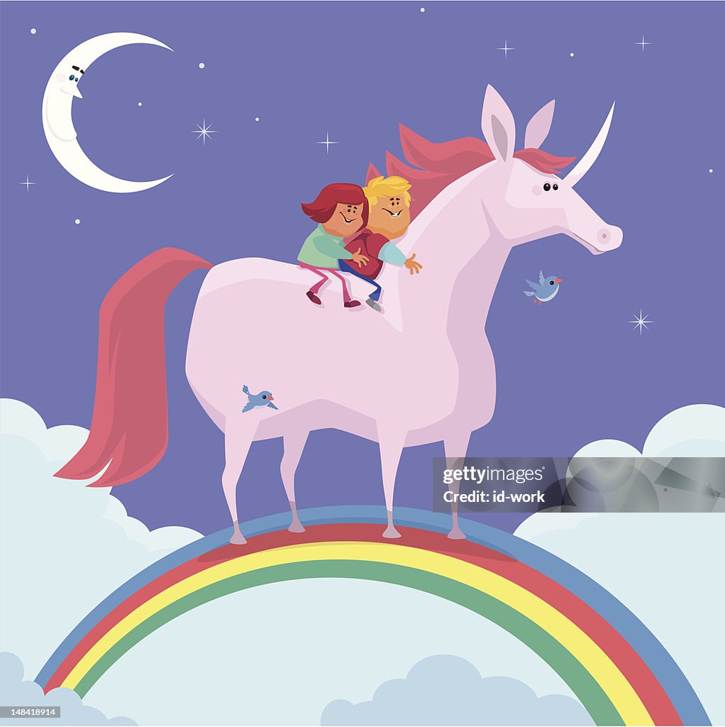 Kids and unicorn