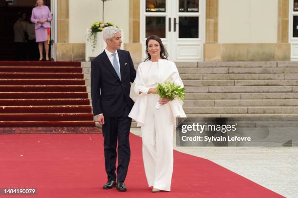 Her Royal Highness Alexandra of Luxembourg & Nicolas Bagory leave the City Hall after their Civil Wedding Of Her Royal Highness Alexandra of...