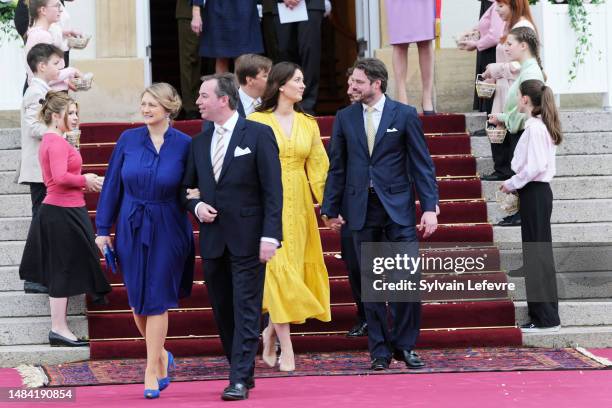 Princess Stephanie of Luxembourg and Prince Guillaume of Luxembourg, Princess Claire of Luxembourg, Prince Felix of Luxembourg attend the Civil...