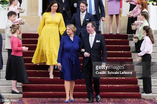 Princess Stephanie of Luxembourg and Prince Guillaume of Luxembourg, Princess Claire of Luxembourg, Prince Felix of Luxembourg attend the Civil...