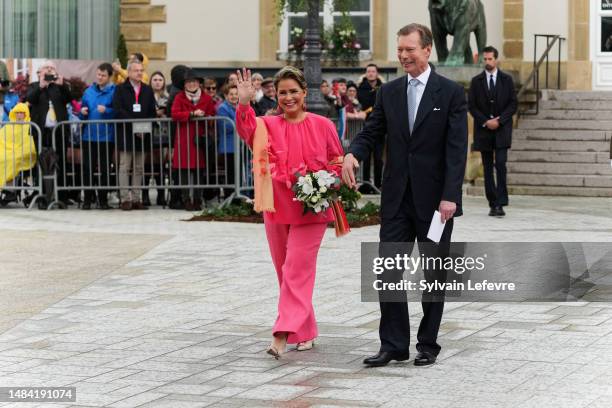 Grand Duchess Maria Teresa of Luxembourg, Grand Duke Henri of Luxembourg attend the Civil Wedding Of Her Royal Highness Alexandra of Luxembourg &...