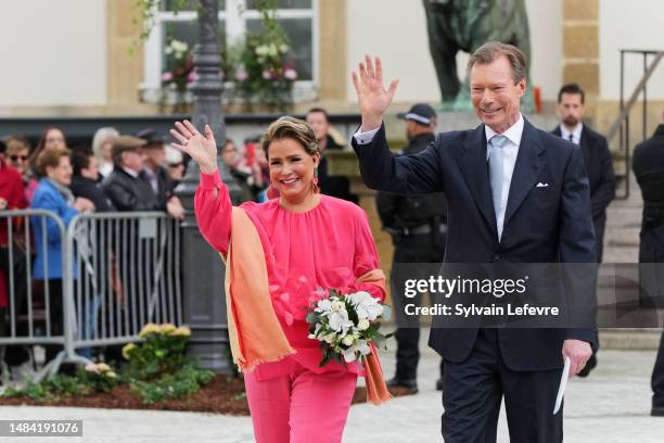 Grand Duchess Maria Teresa of Luxembourg, Grand Duke Henri of Luxembourg attend the Civil Wedding Of Her Royal Highness Alexandra of Luxembourg &...