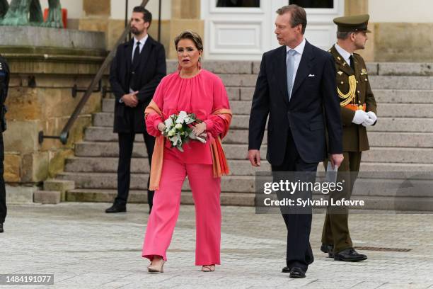 Grand Duchess Maria Teresa of Luxembourg, Grand Duke Henri of Luxembourg attend the Civil Wedding Of Her Royal Highness Alexandra of Luxembourg &...