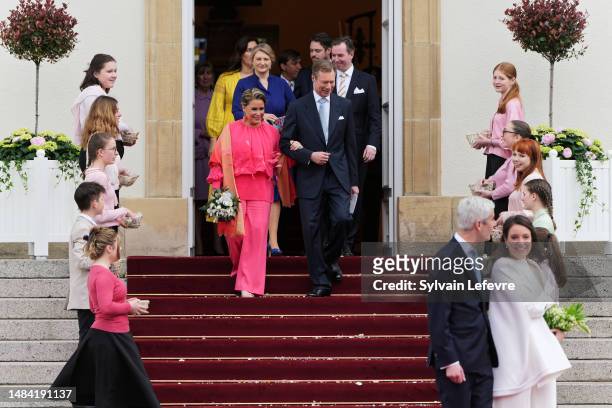 Grand Duchess Maria Teresa of Luxembourg, Grand Duke Henri of Luxembourg attend the Civil Wedding Of Her Royal Highness Alexandra of Luxembourg &...