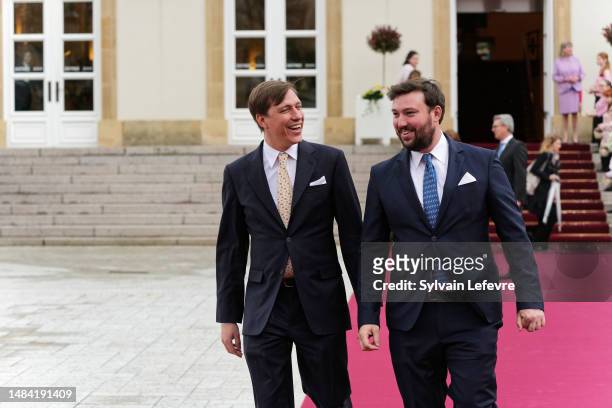 Prince Louis of Luxembourg and Prince Sebastien of Luxembourg attend the Civil Wedding Of Her Royal Highness Alexandra of Luxembourg & Nicolas Bagory...