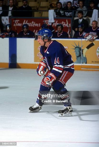 Derek Roy of the Kitchener Rangers skates on the ice during an OHL game in October, 1999.