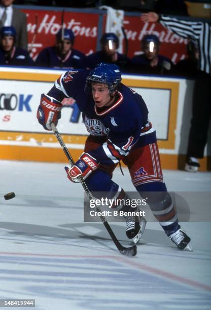 Derek Roy of the Kitchener Rangers skates on the ice during an OHL game in November, 1999.